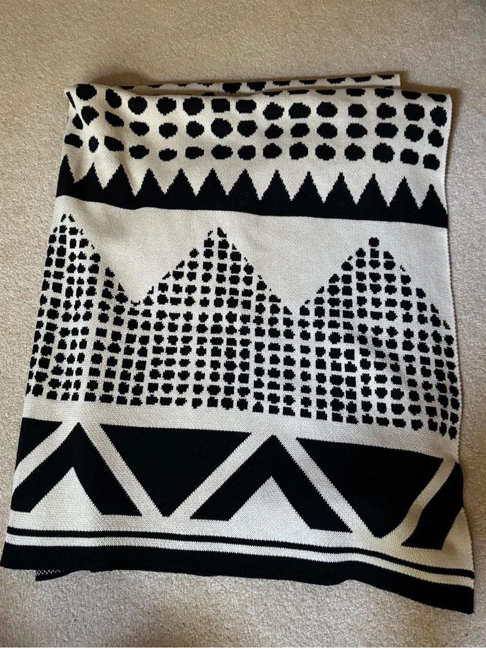 Seek & Swoon Adobe Eco Throw Black Tan Southwestern USA NWT Standard 50x60”